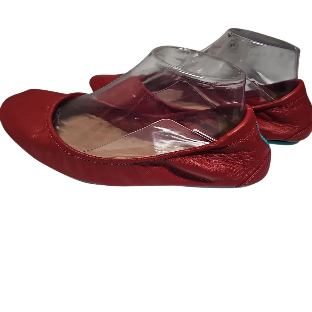 Tieks Cardinal Red Leather Flats, Like New - Picture 7 of 11
